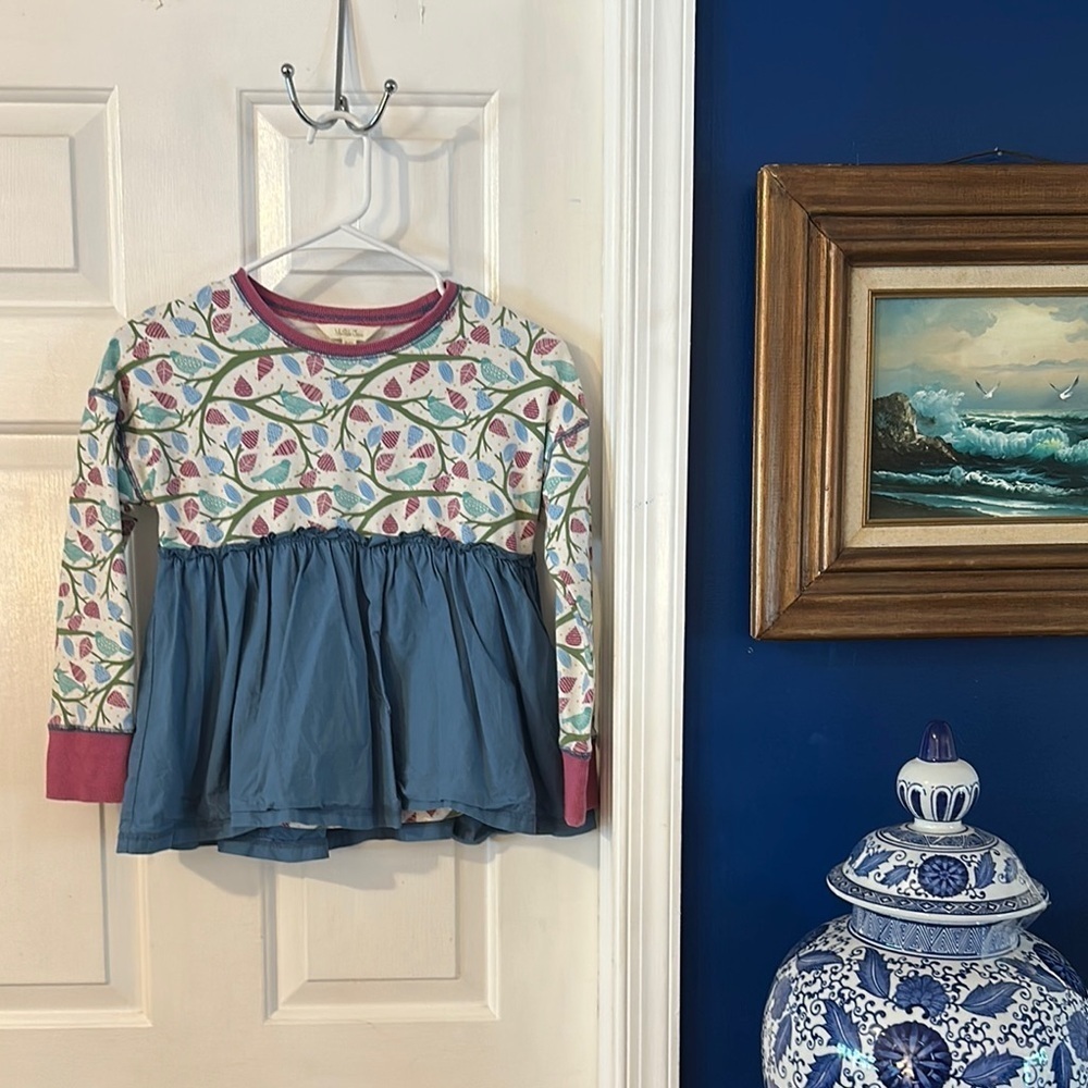 Matilda Jane Girls Let's Go Together Tweet Tweet Tunic Bird Back to School Sz 10